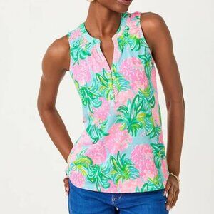 Lilly Pulitzer Ibiza Pineapple Shake NWT top Sz XL